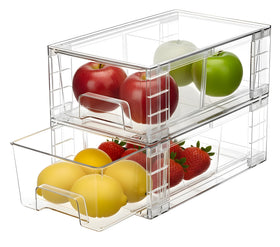 COKIHOM 2-pack stackable storage drawers from top view for compact organization