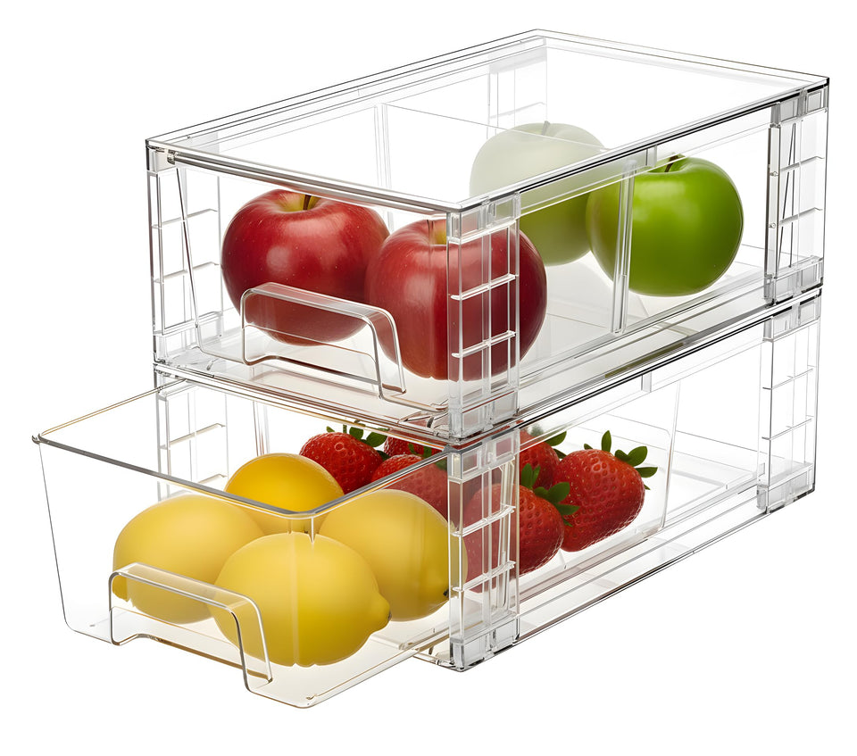 COKIHOM 2-pack stackable storage drawers from top view for compact organization