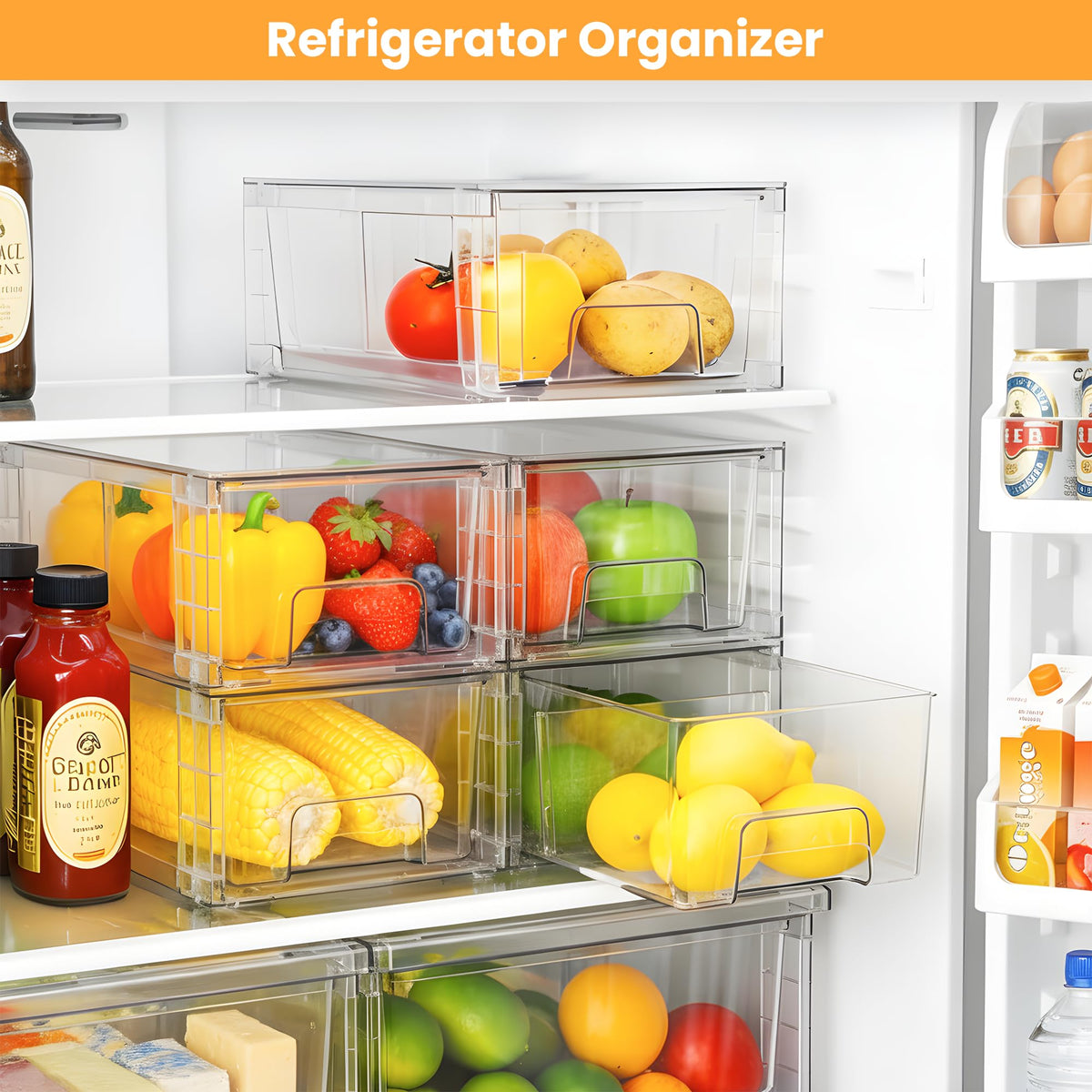COKIHOM top groove stackable design for space-saving organization