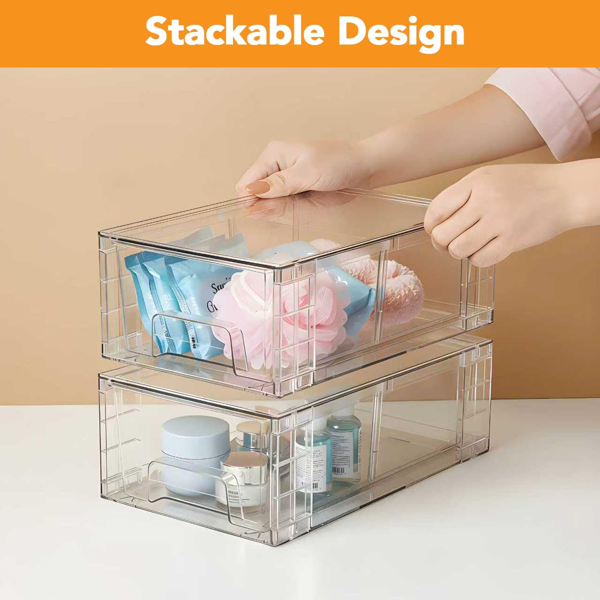 COKIHOM under sink multi-purpose storage drawer keeps items tidy