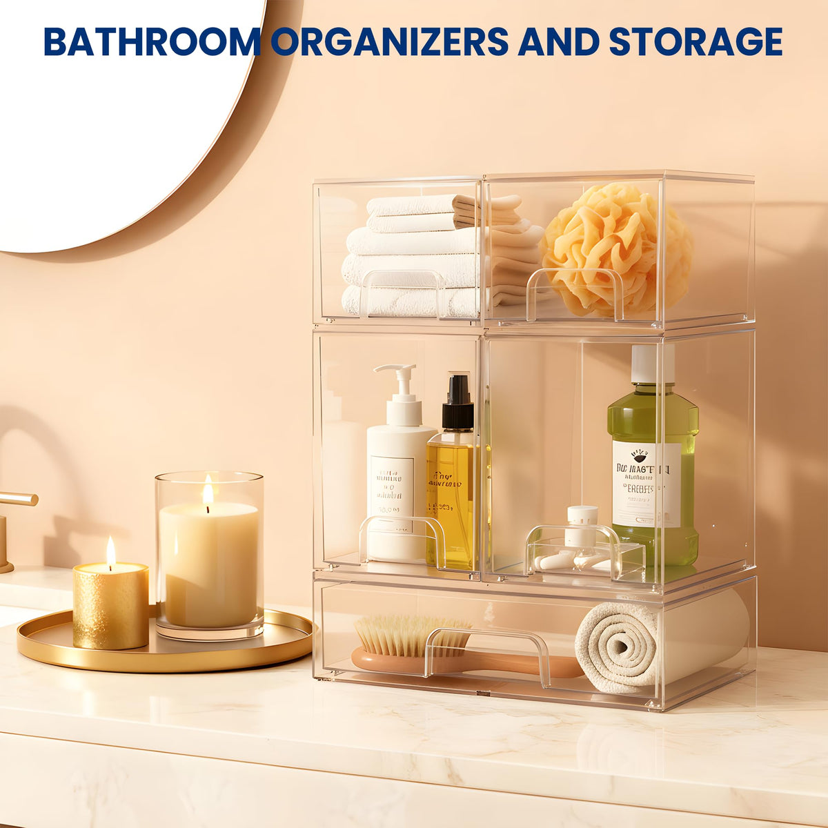 COKITOO clear-view bins help you see items at a glance