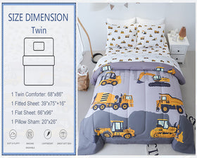 Cokouchyi 3D construction design bedding for playful mornings and nights.