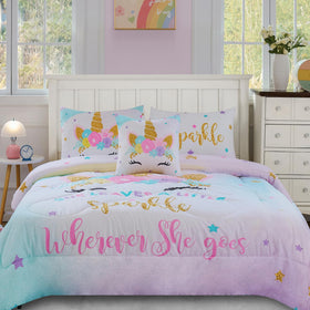 Cokouchyi unicorn bedding with 3D design for a playful, cozy girls' room.