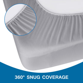 Coldwind gray short king rv sheet in deep-pocket design for secure bed coverage.