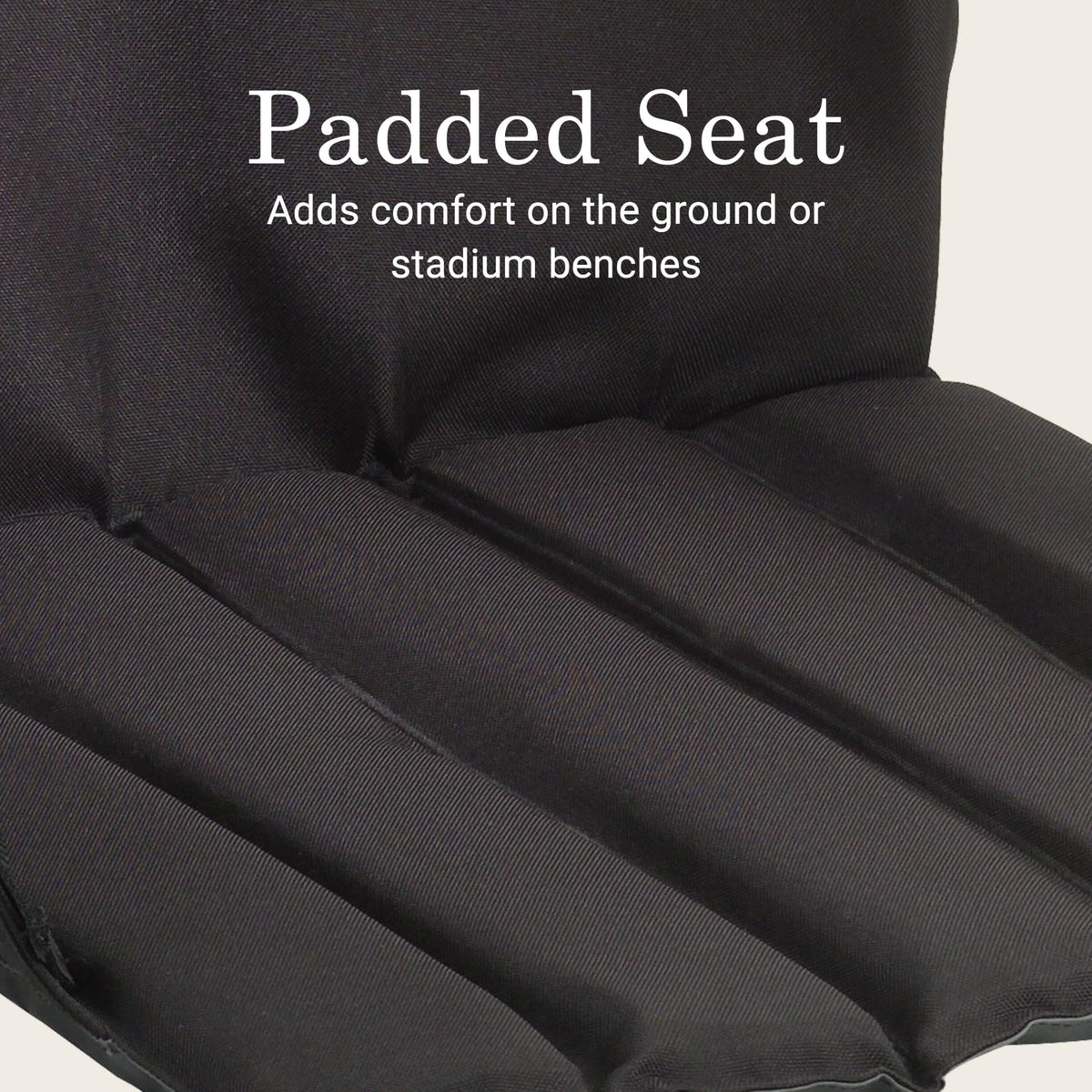 Coleman Stadium Seat unfolds into a bench pad for two-seat comfort