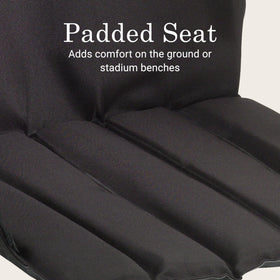 Coleman Stadium Seat unfolds into a bench pad for two-seat comfort