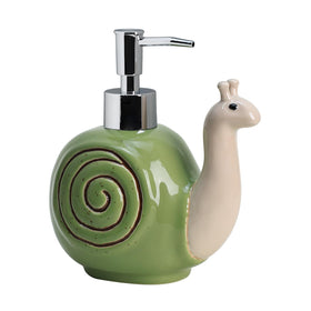 Colias Wing snail dispenser with pump on bathroom counter for hand soap