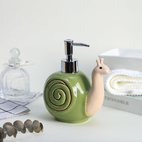 Snail motif complements kitchen or bathroom decor with whimsy