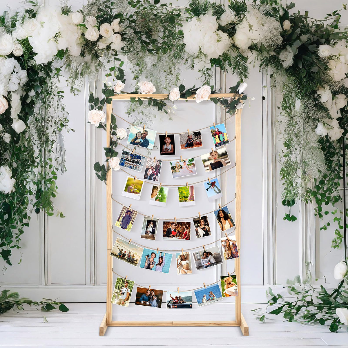Colingmill 47 Inch Picture Board with 30 Clips for wedding photos and keepsakes.