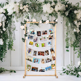 Colingmill 47 Inch Picture Board with 30 Clips for wedding photos and keepsakes.
