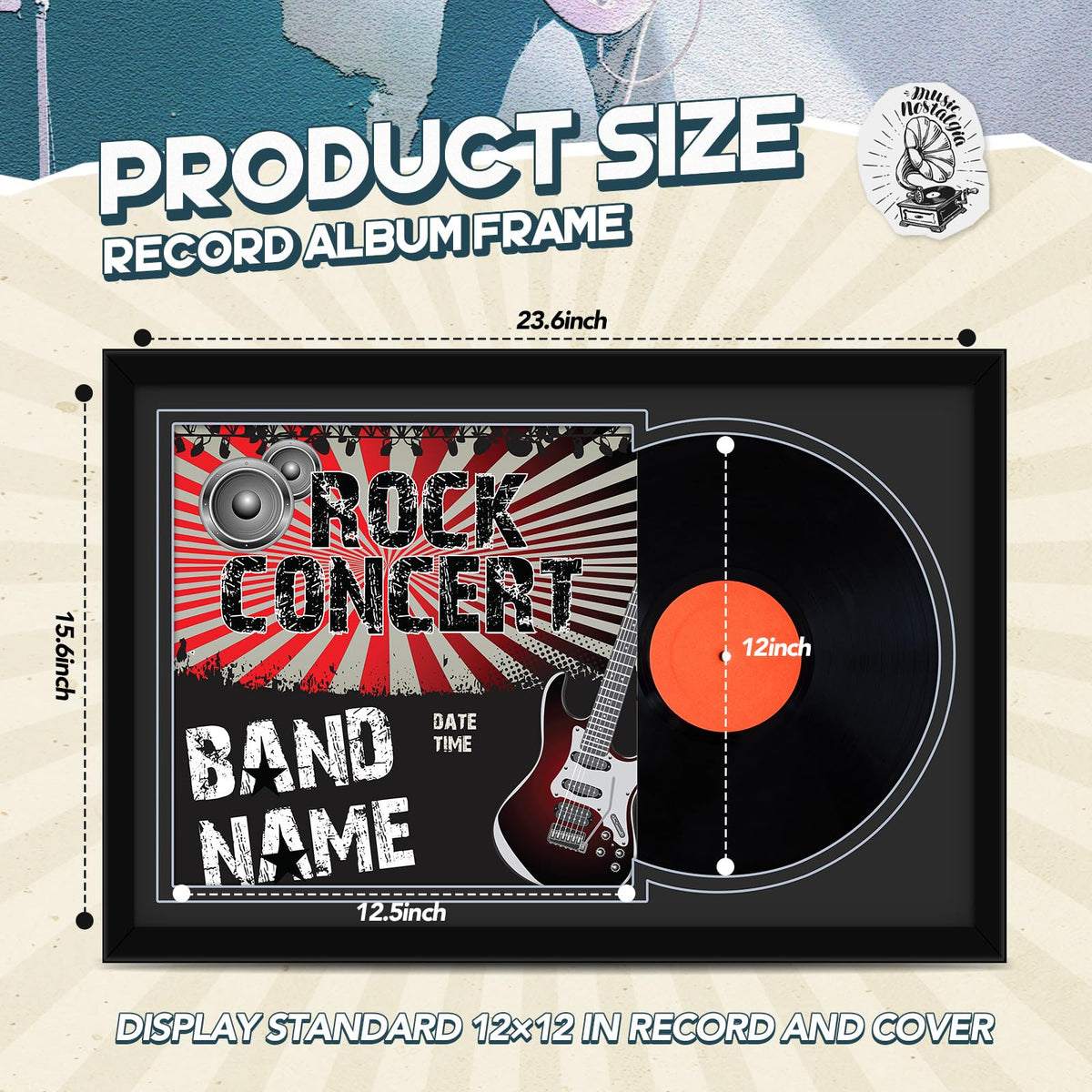 Colingmill album cover frame 12-5x12-5 neatly displays 12x12 sleeves