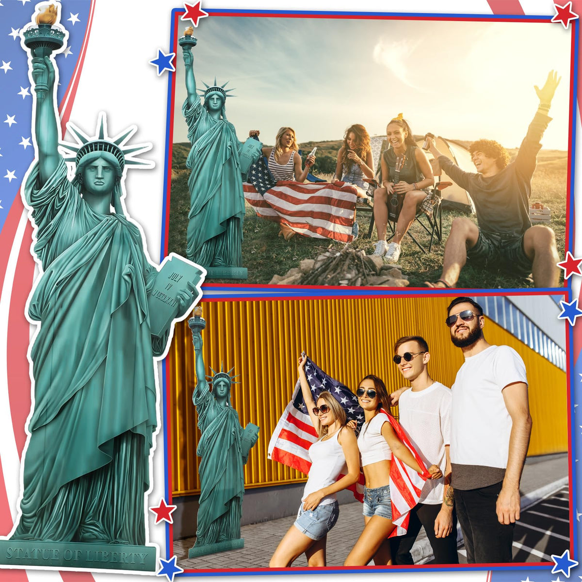 Colingmill nyc Lady Liberty cutout detail for dramatic party decor.