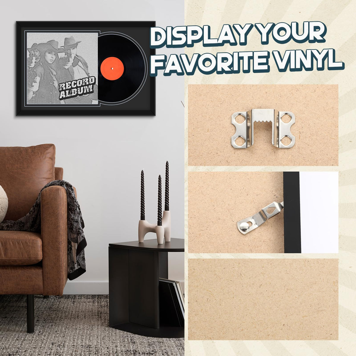 Colingmill durable PVC and cardboard frame protects records with a clean presentation