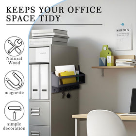 Colingmill rustic pine finish adds warm decor while organizing mail.