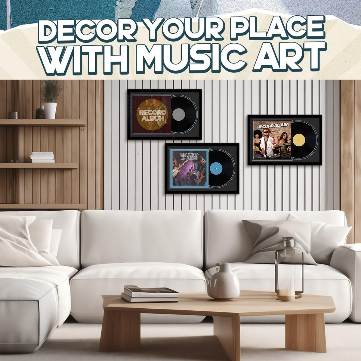 Colingmill wall display creates a sleek music themed focal point at home or studio