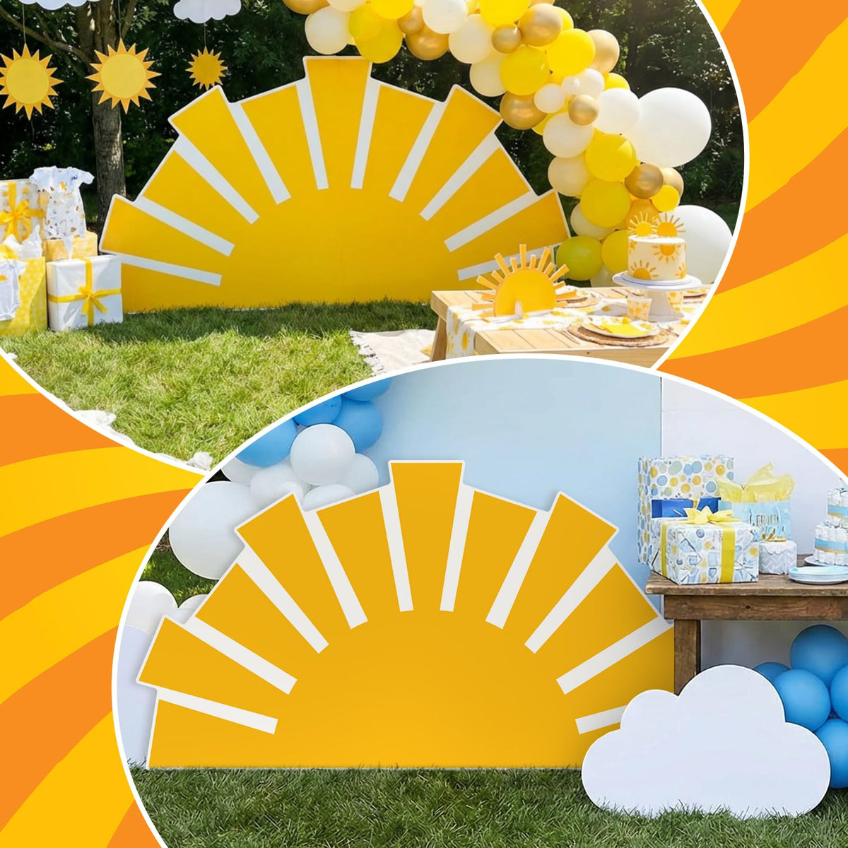 Colingmill Sunshine backdrop serves as a versatile photo prop for gatherings.