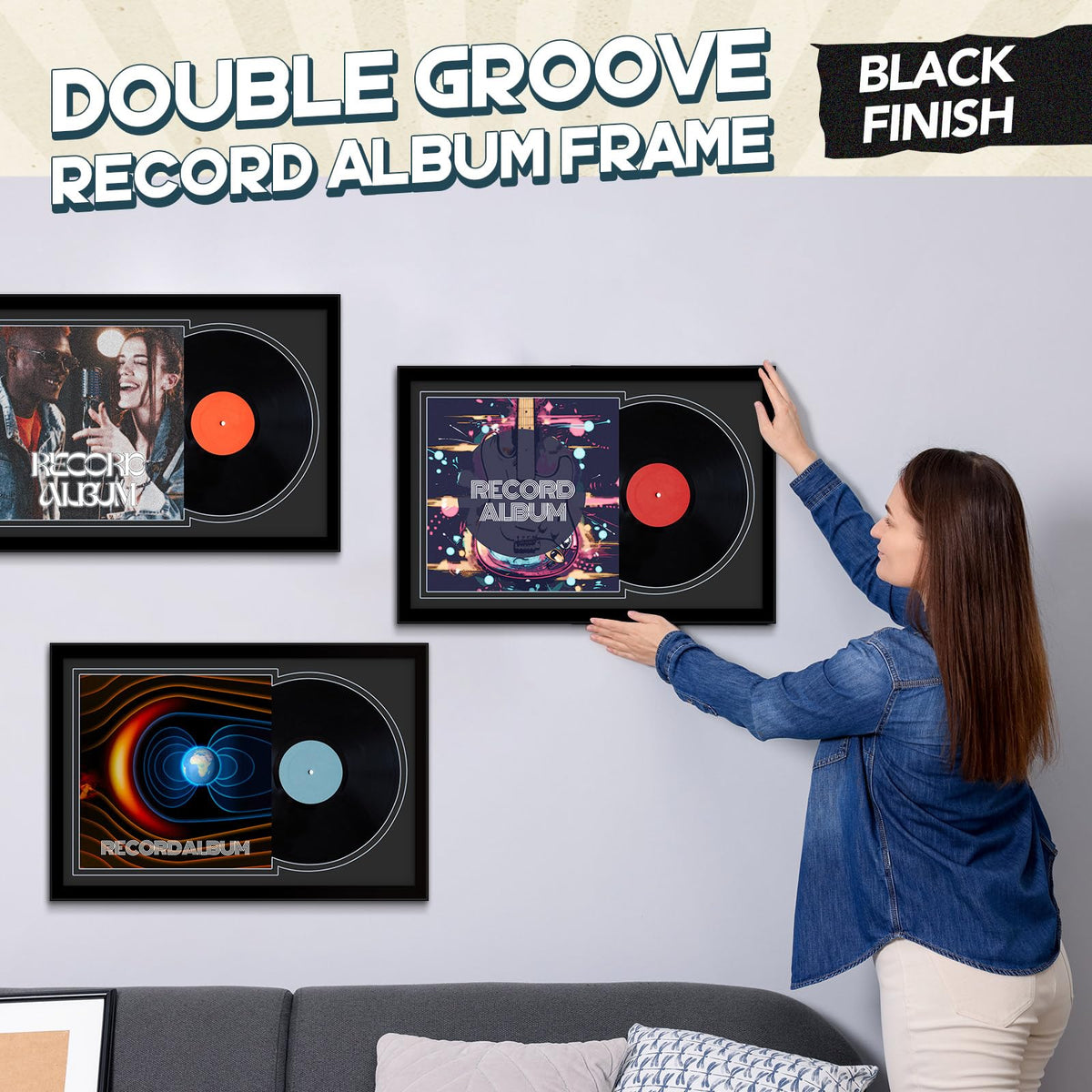 Colingmill two-pack display frames add a stylish vinyl showcase to any room