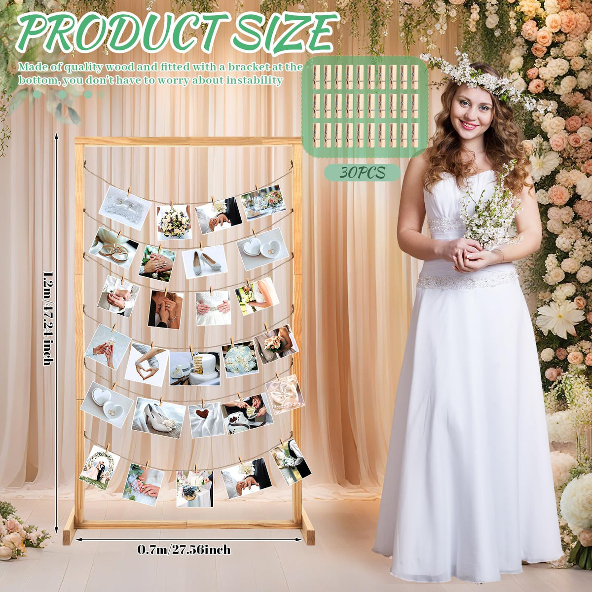 Colingmill wood photo collage stand ideal for displaying artwork and greeting cards.