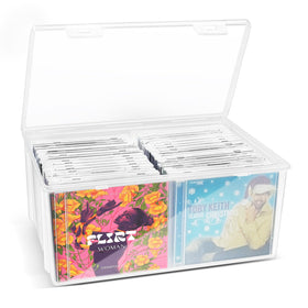 CollectHall CD storage box with open lid showing easy access to CDs.