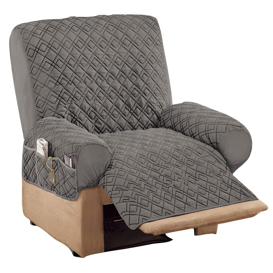 Collections Etc diamond-quilted recliner cover with secure fit and protective style