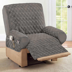 Collections Etc recliner cover with side pockets for remotes and reading materials