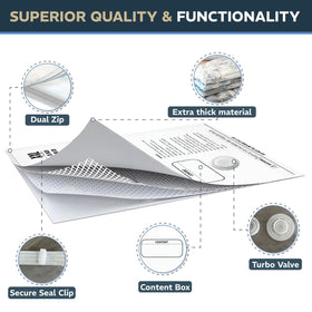 Collective Comforts durable PA+PE material vacuum bag ready for reuse.