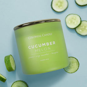 Colonial Candle cucumber melon scent delivers refreshing daytime ambiance.