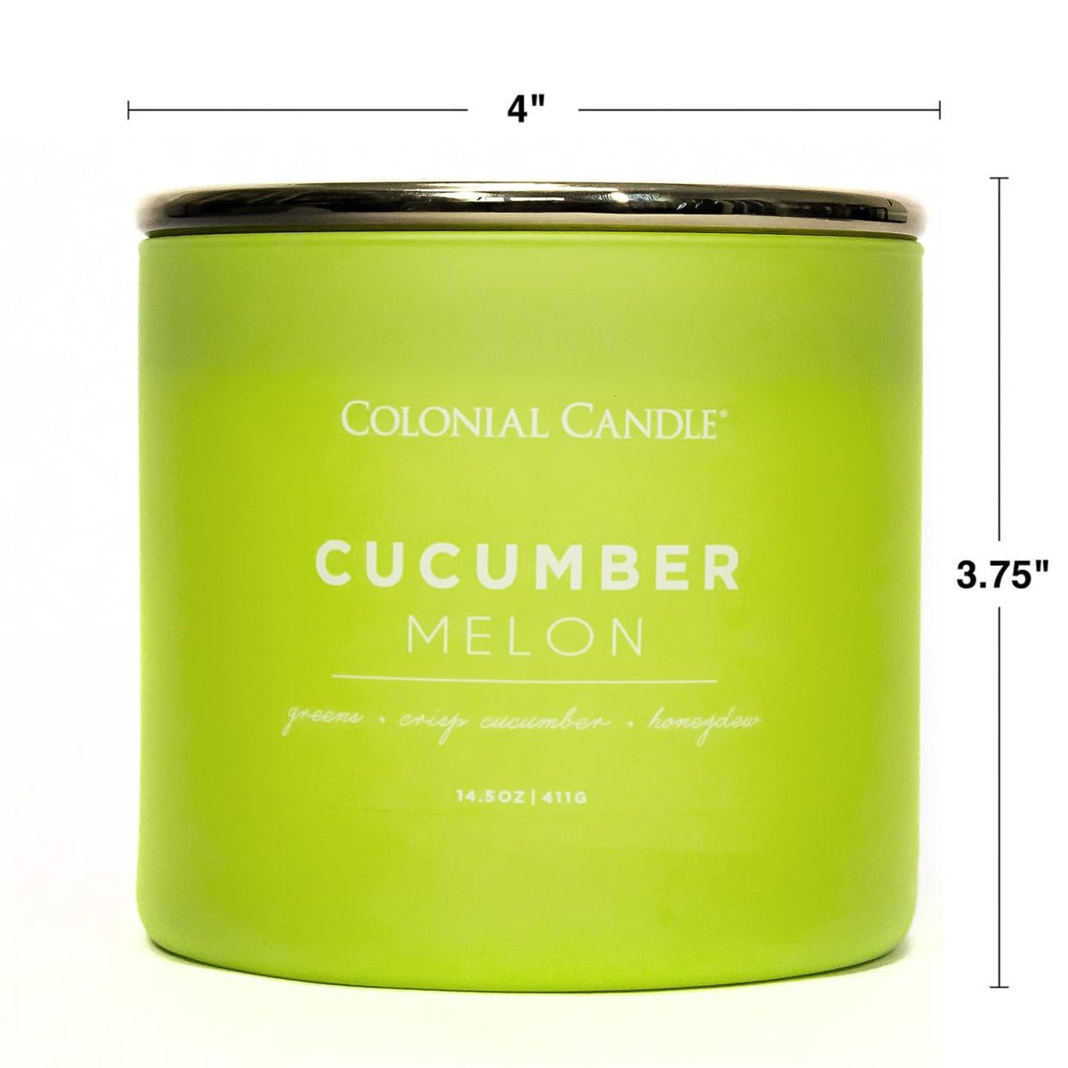 Colonial Candle green jar adds vibrant focal point to any room.