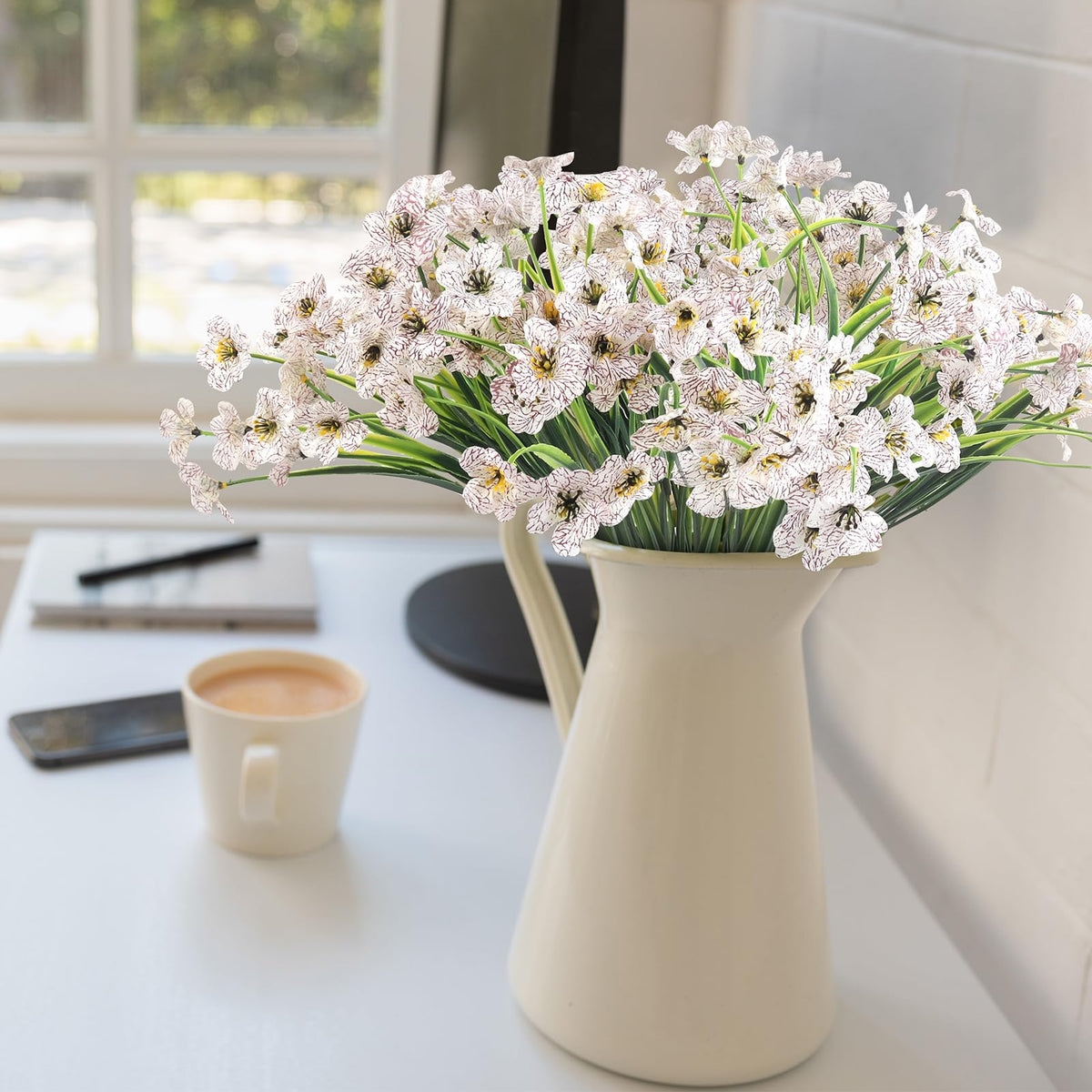 ColoPlay red artificial flowers maintain fresh looks through wind and rain.