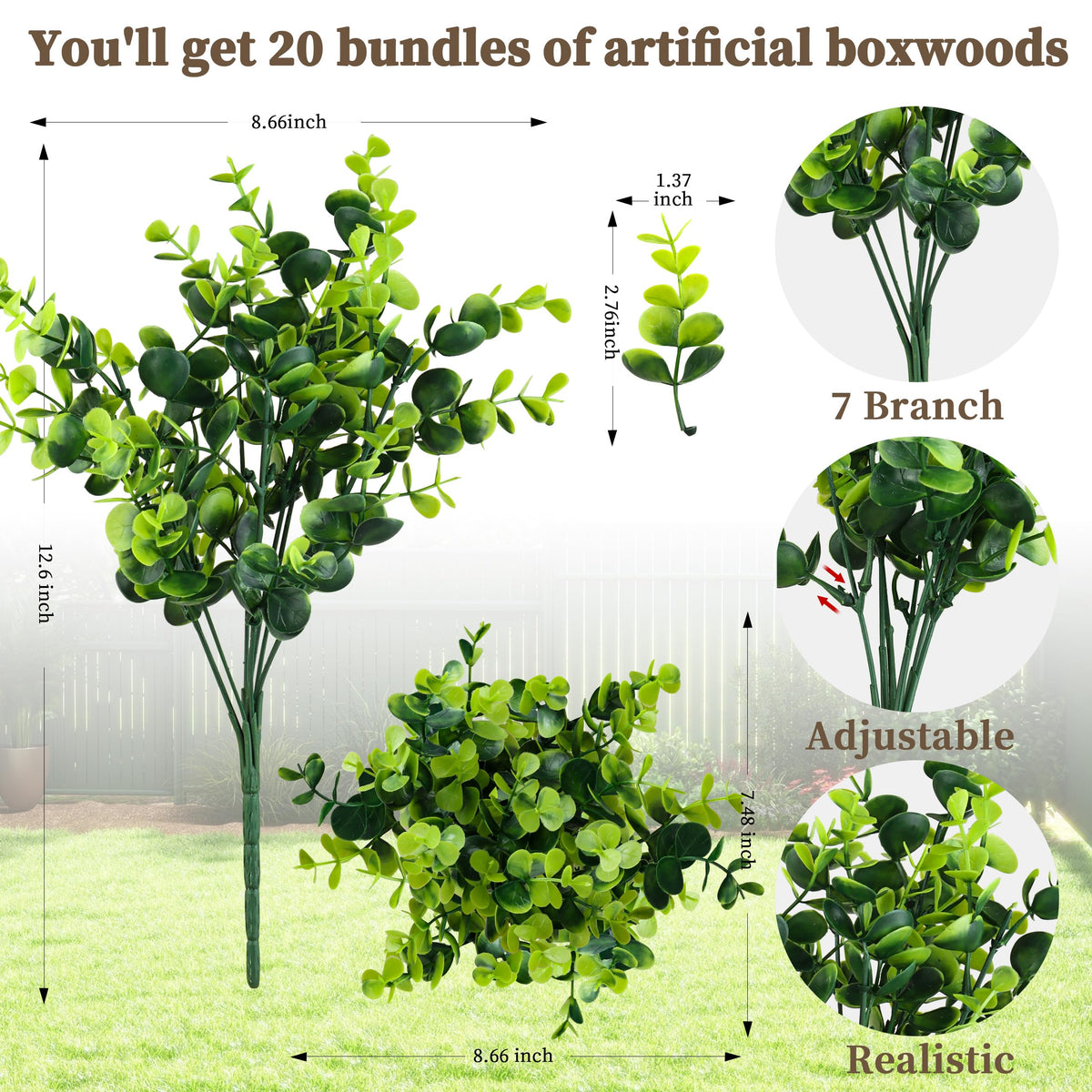 ColoPlay adjustable stems boxwood for flexible, customizable arrangements