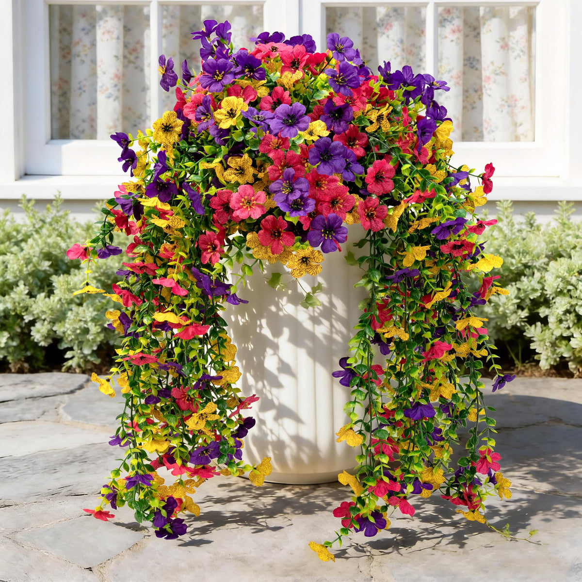 ColoPlay outdoor hanging daisies 2pcs for porch color and charm