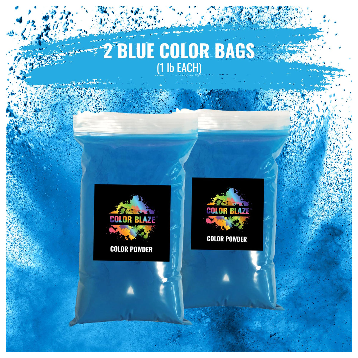 Color Blaze Blue burnout powder use for dynamic color effects in performances.