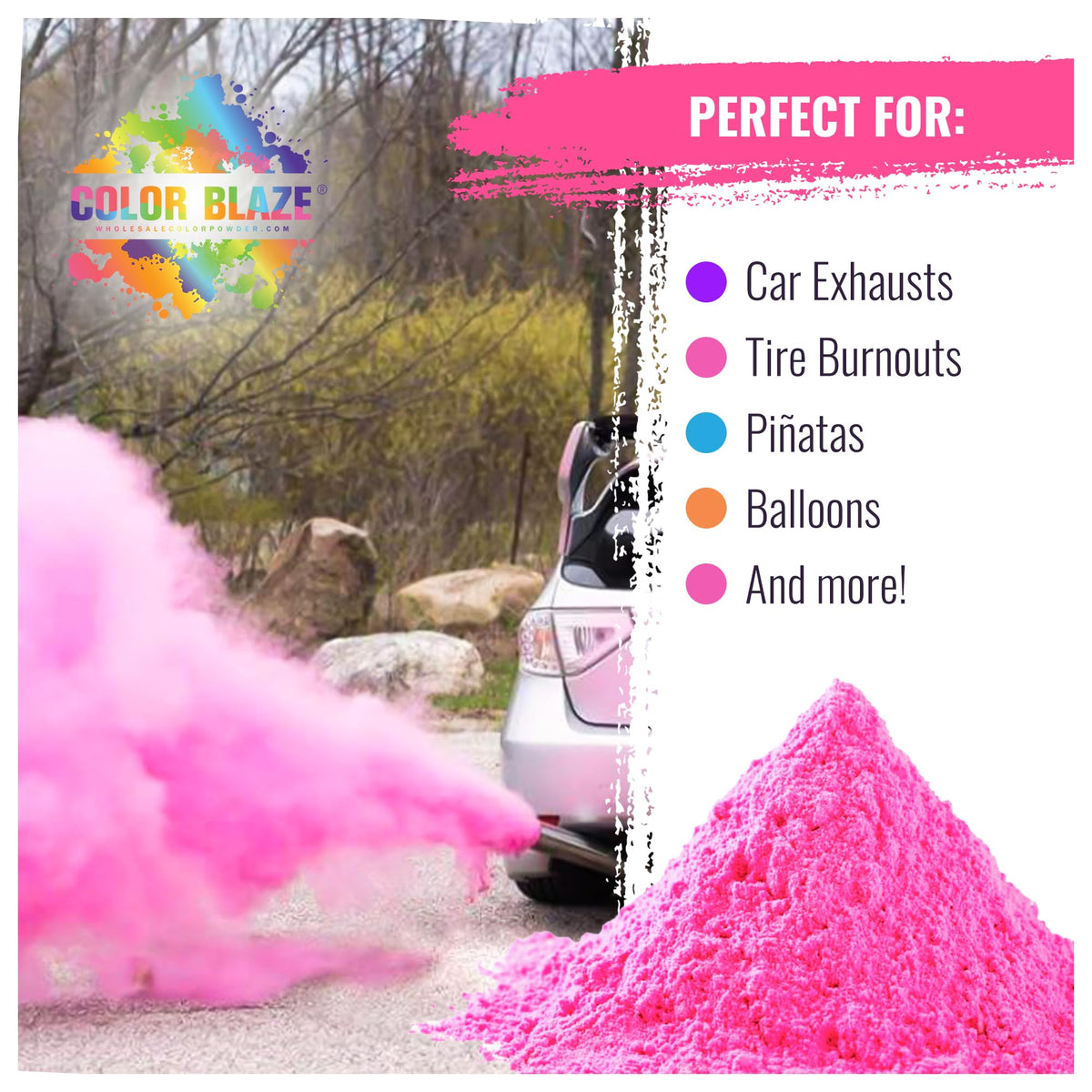 Color Blaze double-sided tape enables easy peel-and-stick setup.