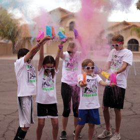 Color Blaze Holi mixed powder for a full rainbow effect.