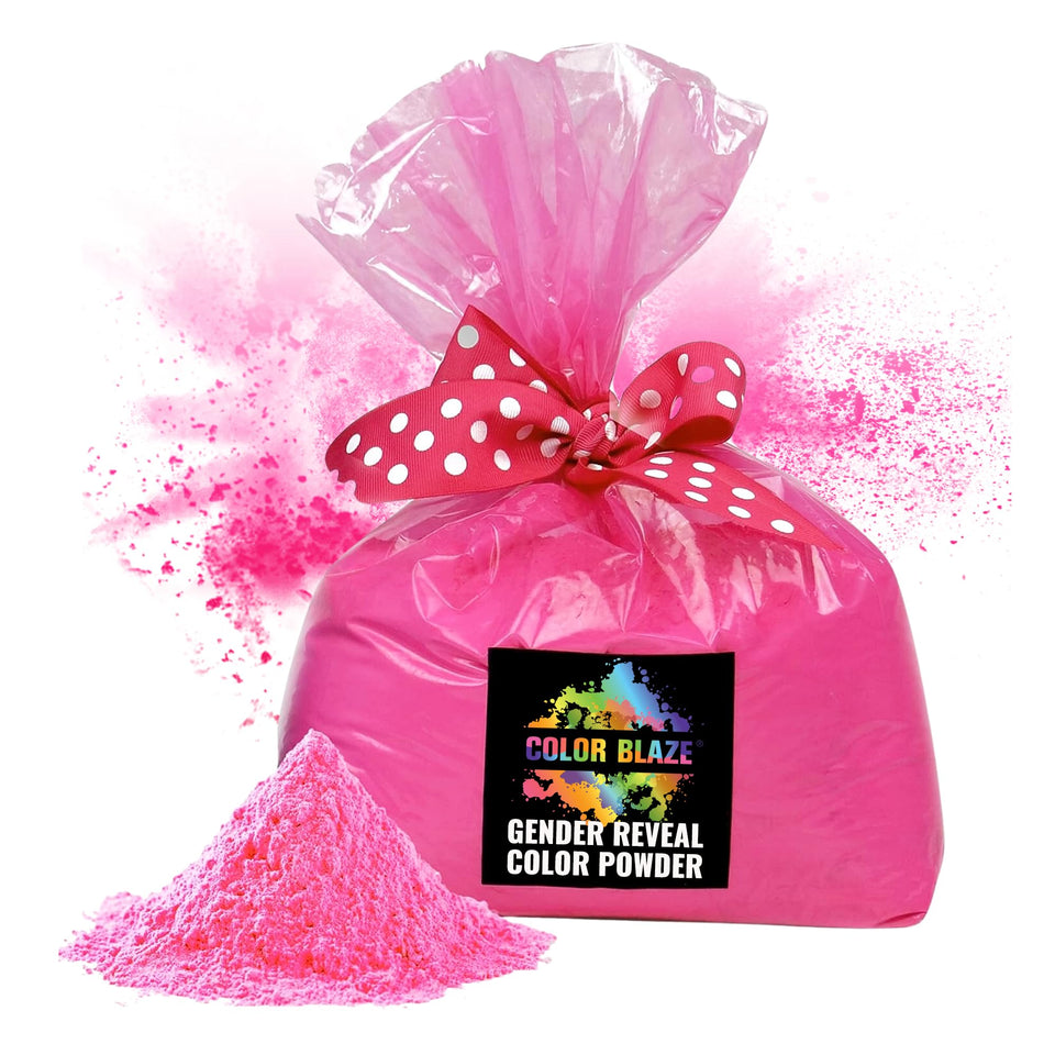 Color Blaze pink powder bag ready for vibrant color events and easy cleanup