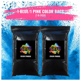 Color Blaze vivid pink-blue powder bursts for photos and video.