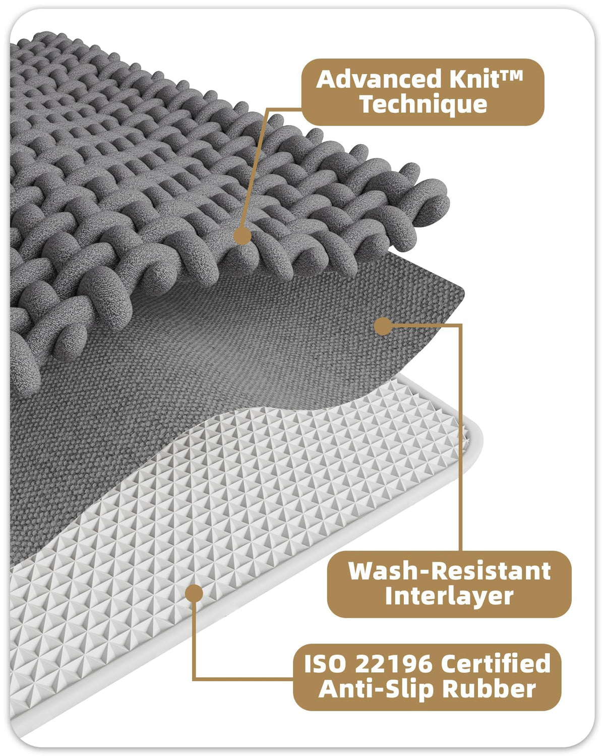 Color&Geometry U-shaped rug fits around the toilet.