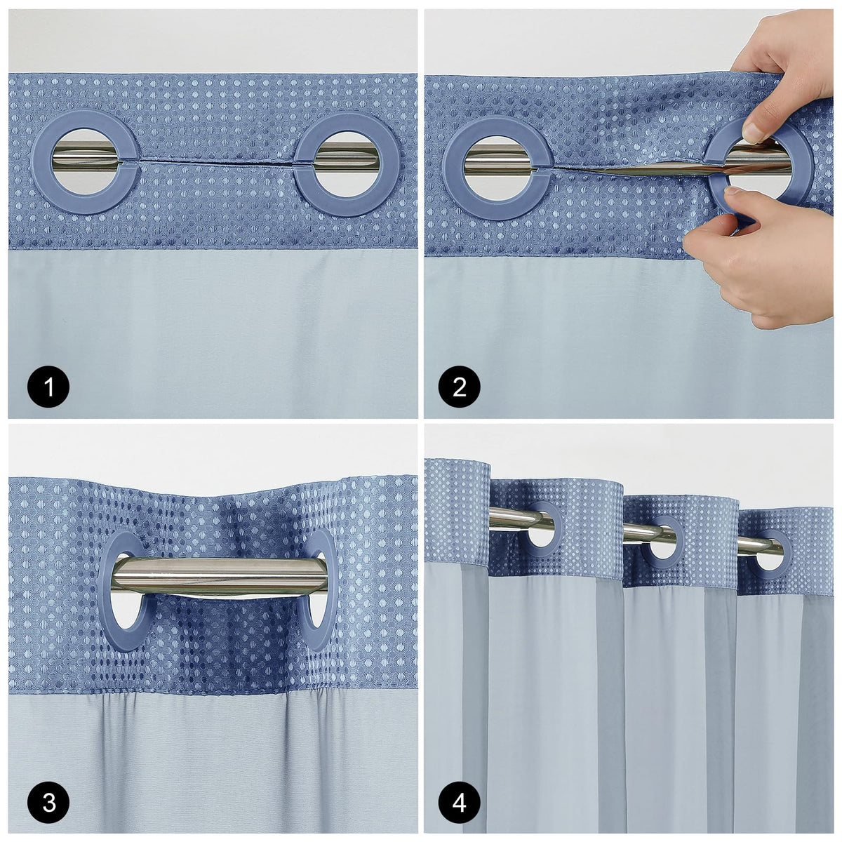 Colorful Star curtain measures 72 by 75 inches for standard showers