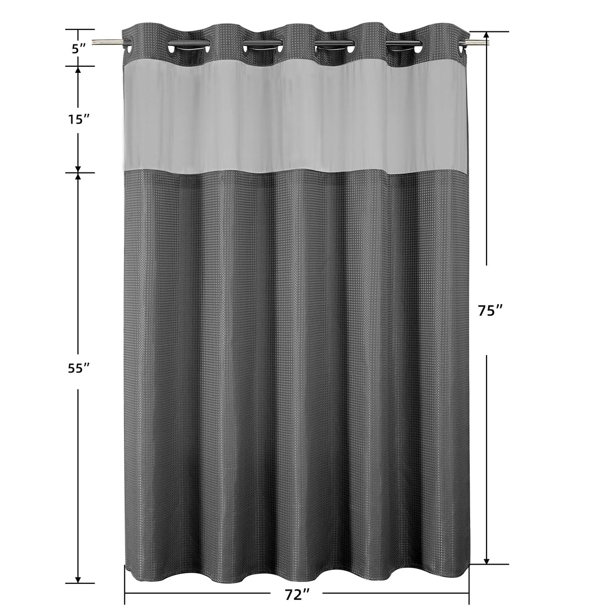 Colorful Star curtain and liner set provides a coordinated hotel-like look.