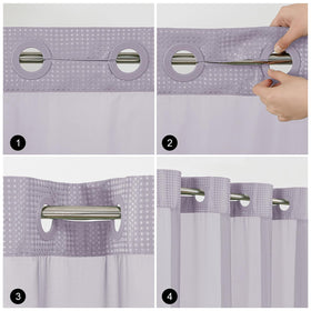Colorful Star hotel-style curtain adds spa-like vibe