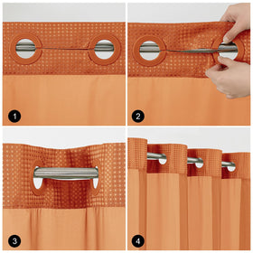 Colorful Star hotel-style bathroom curtain for a luxe, spa-like feel.