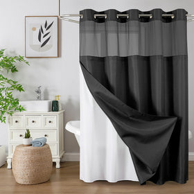 Colorful Star No Hook Waffle Curtain with top window for light and privacy.