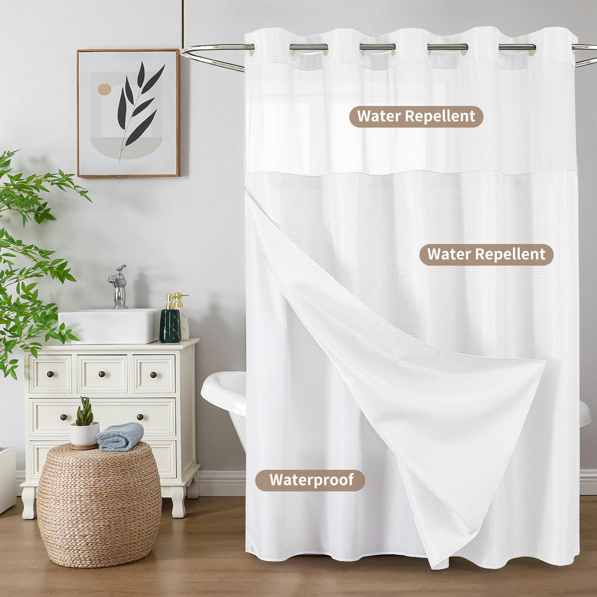 Colorful Star complete set pairs curtain and liner for a ready-to-use upgrade.
