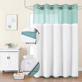 Colorful Star waffle-weave curtain adds durable texture and hotel-style elegance.
