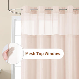Colorful Star waffle-weave shower curtain adds texture to your bathroom.