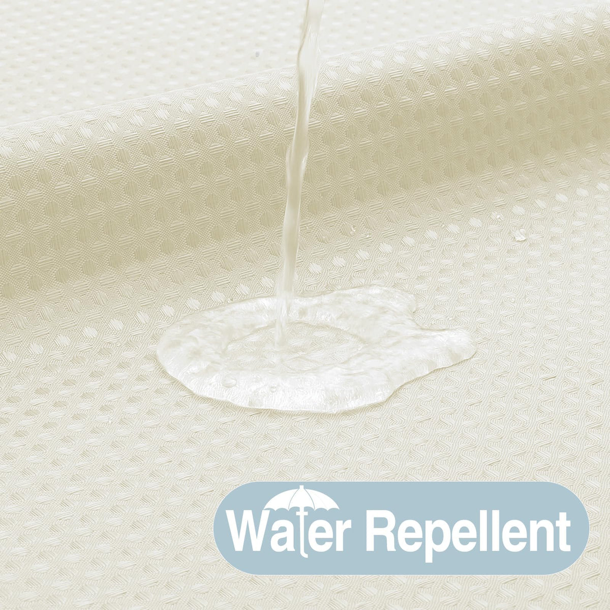 Colorful Star water-repellent waffle fabric resists splashes.