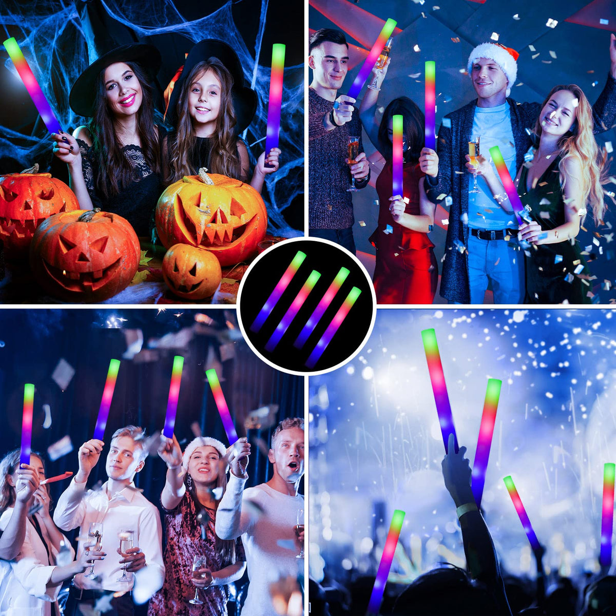 ColorHome Glow Sticks battery inside for long-lasting brightness during parties