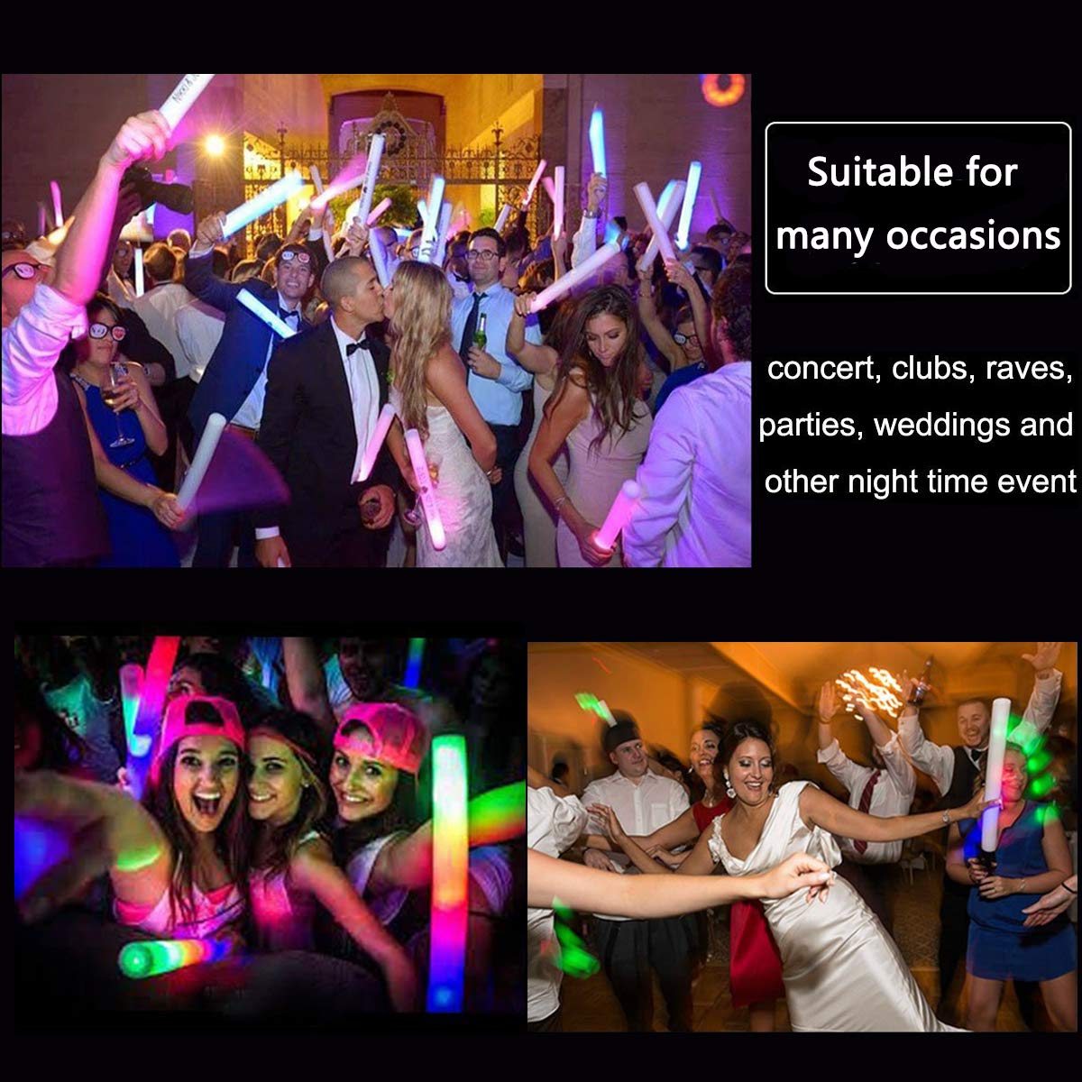 ColorHome Glow Sticks writable surface for personalized names and messages