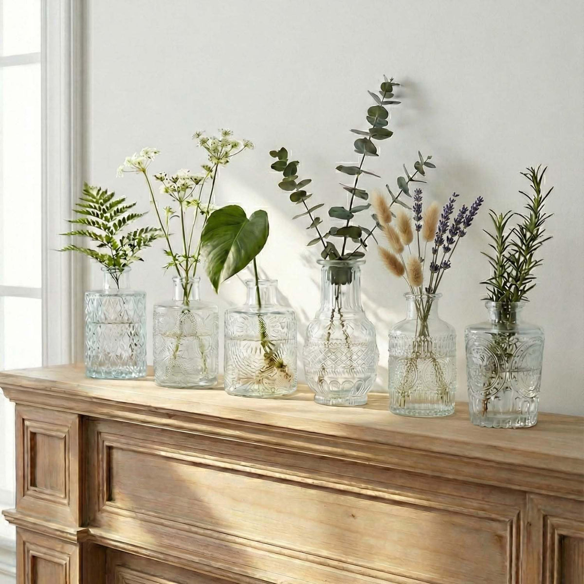 ColoVie ribbed bud vase adds texture to table decor.