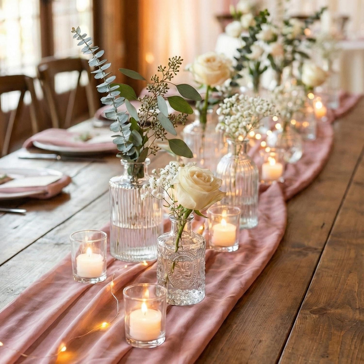 ColoVie small glass vase for tables, ideal for baby shower centerpieces.